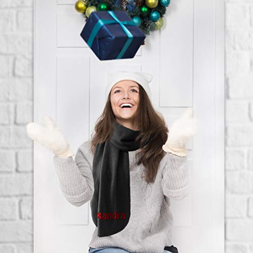 Custom Text Personalized Polar Fleece Thermal Unisex Adult Winter Scarf2