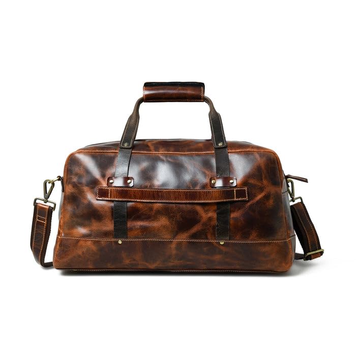MaheTri Espresso Elegance Travel Duffle Bag | Premium Full-Grain Buffalo Leather Carry-on Bag | Large Central Compartment ... - Review, Price and Buying Guide