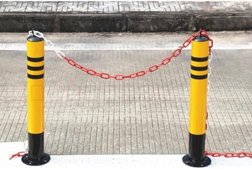 Odblaskowy słupek bezpieczeństwa, słupek podjazdowy, stal ocynkowana, żółty i czarny, idealny na parkingi i autostrady, 750 x 150 x 114 mm