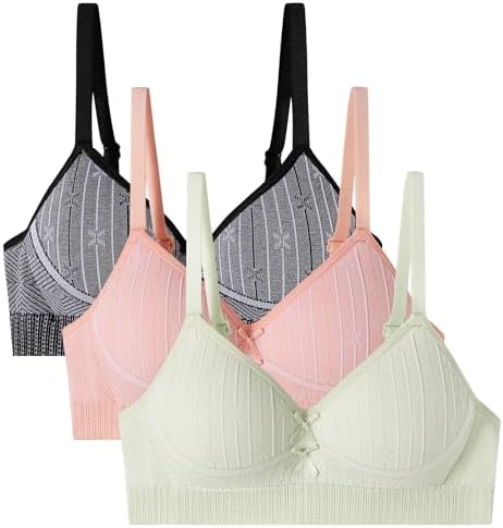 Sutiãs de algodão para meninas adolescentes, roupa íntima, respir...
