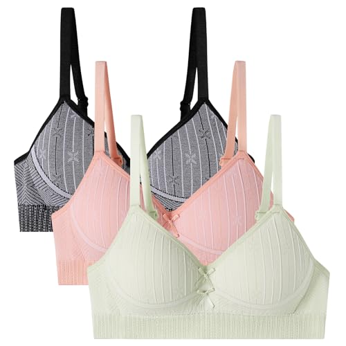 Hbhpov Sutiãs de algodão para meninas adolescentes, roupa íntima,...