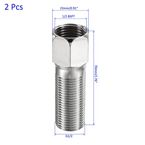 M METERXITY 2 Pack Stainless Steel Male to Female Hex Pipe Fitting Extension - Image 3