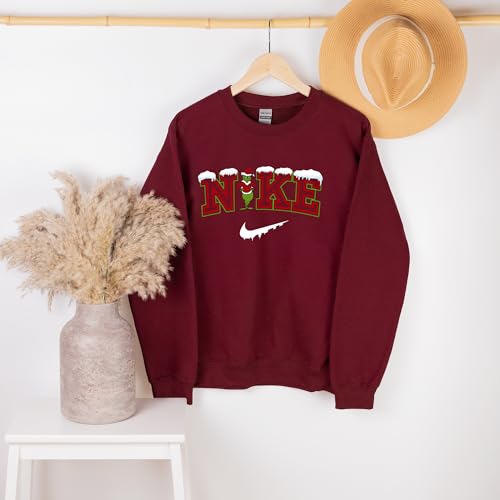 Generic Nofm Funny Grinch Christmas Sweatshirt, Merry Noel Snow Sweater, Winter Holiday Top, Comfortable Christmas Sweatshirts For Women Men Unisex thumb #3