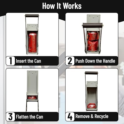 Aspect Heavy-Duty Can Crusher for Aluminium Cans, 16oz/500ml Compact and Efficient 2 in 1 Can Crusher Non-Slip Grip Handle, and Easy Setup - Image 6