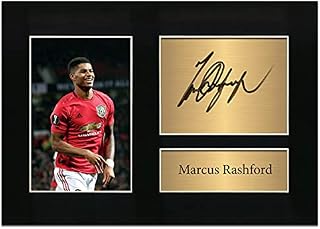 Zulu Image Marcus Rashford Manchester United Man Utd Autograph Signed A4 Printed Photo Reproduction Print Picture Display No34, Black