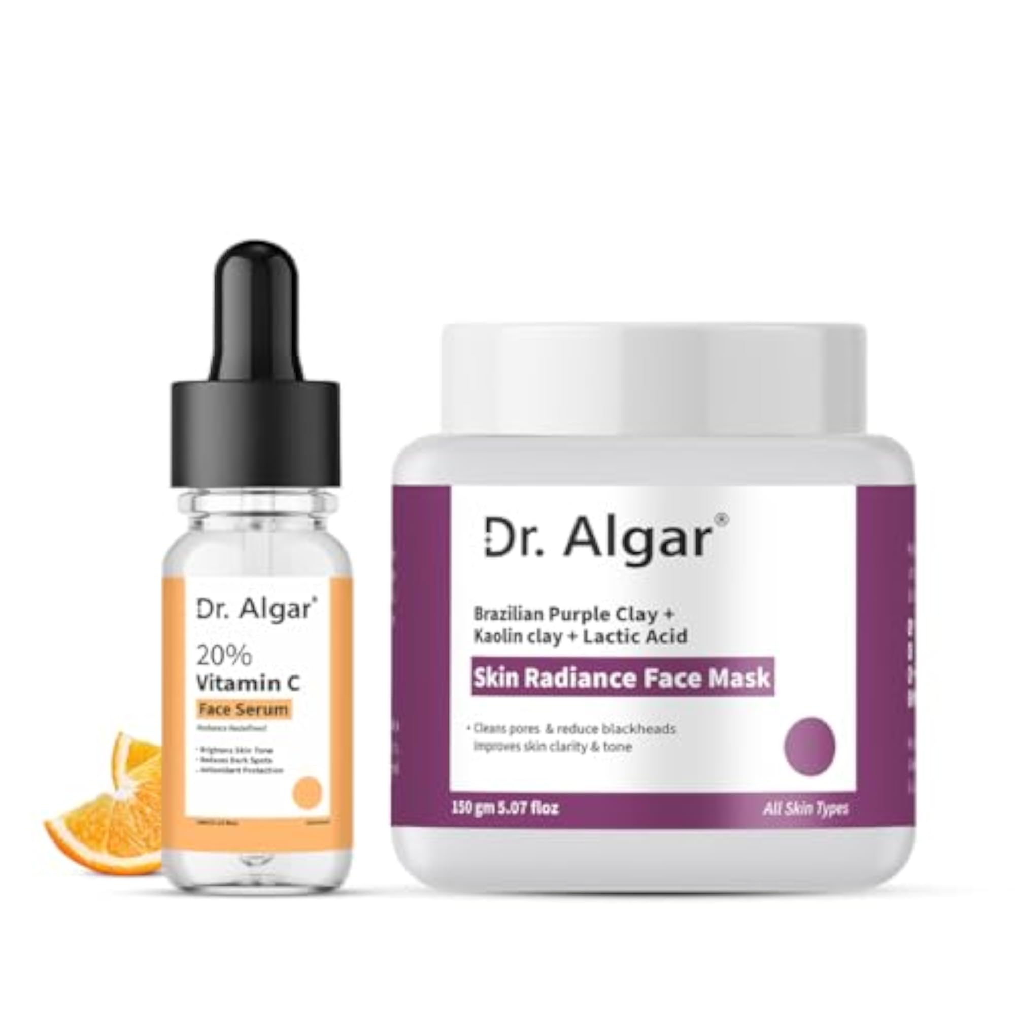 Face Serum and Face Pack Combo, Vitamin C and De-Tan Formula
