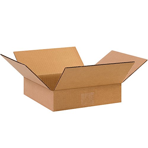 Image of TAPE LOGIC 10 x 10 x 2 Corrugated Cardboard Boxes, Flat 10 inchL x 10 inchW x 2 inchH, Pack of 25 | Shipping, Packaging, Moving, Storage Box for Home or Business, Strong Wholesale Bulk Boxes