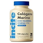 Incite Nutrition Colágeno Marino 1200mg de Alta Potencia Suplementos, Puro Colágeno Marino Hidrolizado Superior Tipo 1 Mejorado con Vitaminas C, E, B12, Cobre, Zinc y Yodo 120 unidades (paquete de 1)
