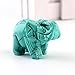 Green Turquoise Elephant 1.5Inches Statue Crafts Natural Stone Carved Figurine Chakra Carving Stones Healing Reiki Free Pouch (Turquoise)