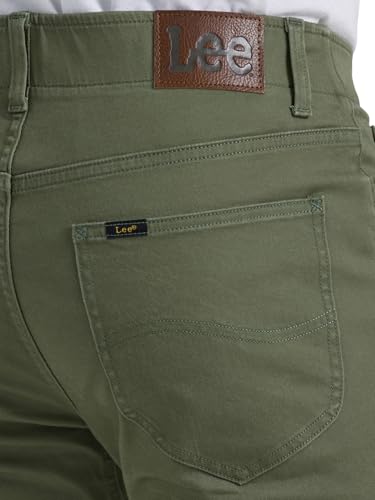Lee Men's Extreme Motion Regular Straight Jean Olive Grove (Twill) 42W x 32L