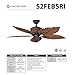 Concord Fans 52FEB5RI 52 Inch Fernleaf Breeze Damp Location Ceiling Fan - Rustic Iron, brown