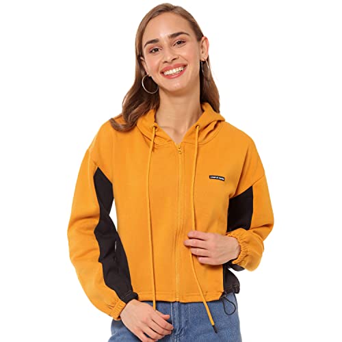 Image of Campus Sutra Women's Cotton Regular Hooded Neck Jacket