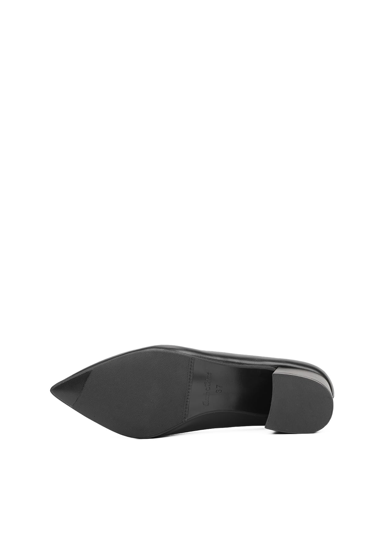 QUEEN HELENA Scarpe Basse Chiuse con Tacco Décolleté Donna ZM9503 (Nero Pu, Numeric_38)