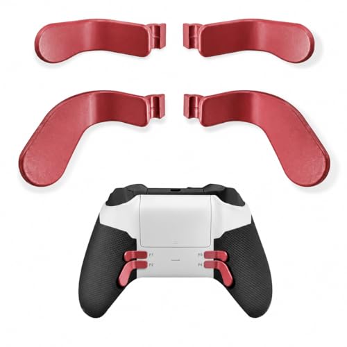 Image of 4 PCS Red Metal Stainless Steel Paddles Trigger, DaKuan Metal Paddles Compatible with Xbox One Elite and Xbox Elite Series 2