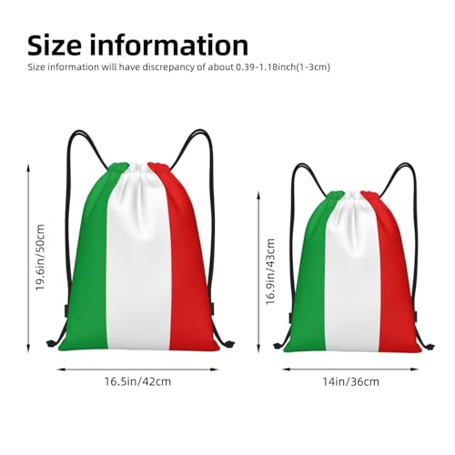 Generic Italia Italy Italian Flag Drawstring Backpack Gym Sackpack Beach Bag for Women Men, Medium2