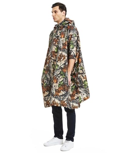 Capa de chuva camuflada Poncho Capa de chuva para montanhismo ao ...