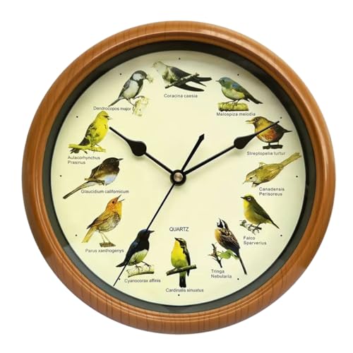 LOVIVER Horloge Murale Chanteur d'Oiseaux