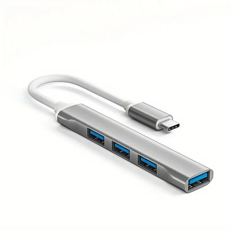 Shrux 4 Port USB Hub 3.0 with Power Switches & LED Lights | SuperSpeed USB Splitter for Laptop, PC, Mac, Keyboard, Mouse, External Devices – Plug & Play Compatible (Type-C to 4PORT USB HUB)-image-26
