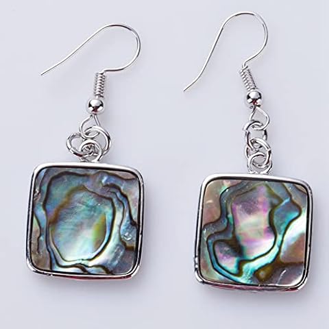 YUANYIRAN Women Natural Abalone Shell Ear Hook Earrings Cover