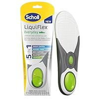 Scholl LiquiFlex Everyday Insoles for Women, 5-in-1 Supportive Insoles with Memory Foam, Arch Support, GelActiv, and Odour Control - Trim to Fit Your Walking Boot/Shoe - UK Size S (3.5-7.5), 1 Pair