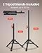 Moukey MPA80 PA System, 8 Inch Active & Passive Powered Rechargeable PA Speakers, 600W Peak Power, with 2 Tripod Stands, Wired Microphone, Remote Control, Support BT/USB/TF/FM/AUX