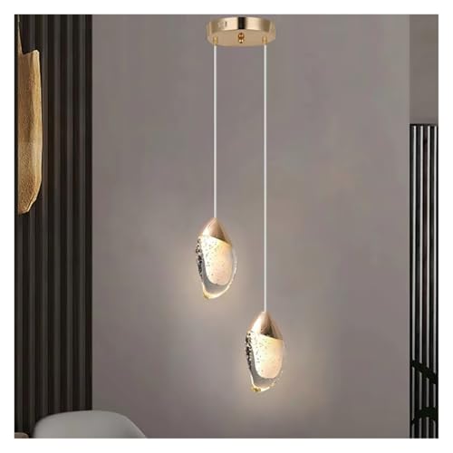 Suspension LED cristal luminaire suspendu doré moderne pour décoration plafond