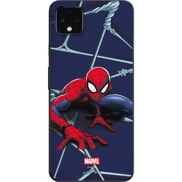 Skinit Decal Phone Skin Compatible with Google Pixel 4 XL - Officially Licensed Marvel Spiderman Crawling Spiderman Design