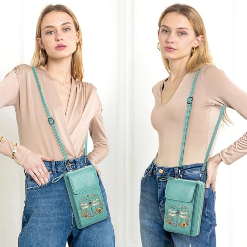 Image of KUKOO Small Crossbody Bags for Women PU Leather Cell Phone Purse Wallet with Credit Card Slots