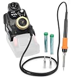 EZTOOLS 937D-I 3 Cordless Soldering Station, Portable Soldering Iron Kit Compatible with 20V Milwaukee Battery, Integrated Design, Adjustable Temperature 392°F-896°F, Digital Display, Auto Sleep