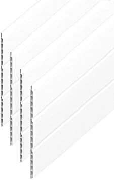 5 Metre Length x 300 Millimetre White Plastic Soffit Board Upvc Hollow Soffit Cladding Pack of 4