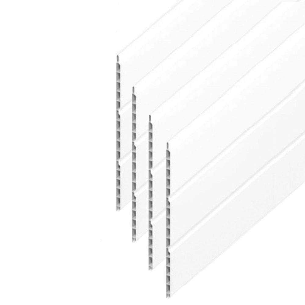 5 Metre Length x 300 Millimetre White Plastic Soffit Board Upvc Hollow Soffit Cladding Pack of 4