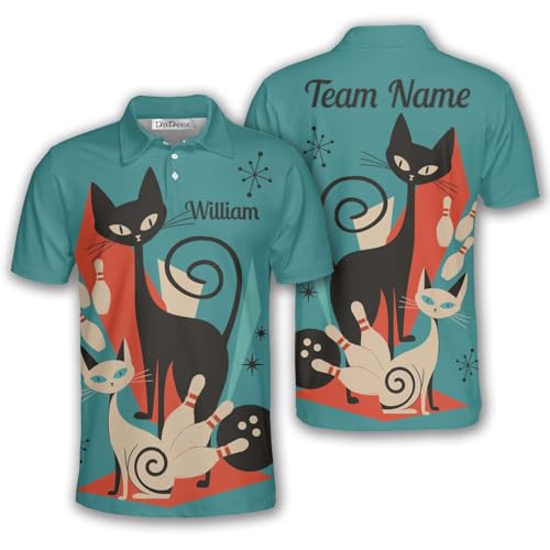 Custom Bowling Shirts, Cat Bowling Shirt Jerseys Hawaiian Retro Unisex Sizes S - 5XL3