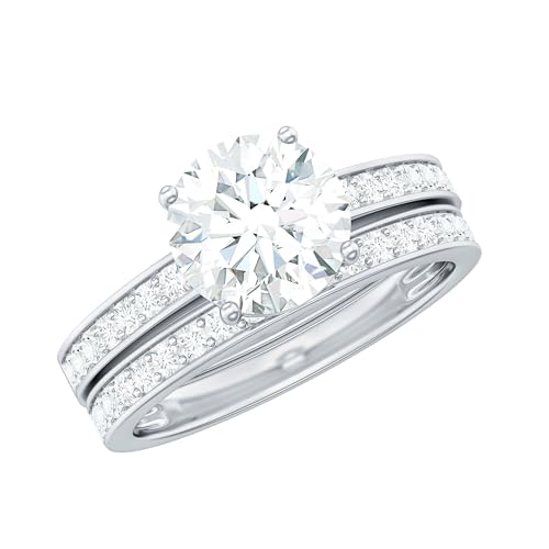 Certified Lab Grown Diamond Bridal Ring Set, Ef-Vs Quality, Diamond Engagement Ring with Wedding Band - Ready To Gift