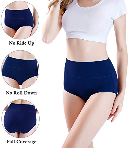 Image of wirarpa Women's Modal Underwear Soft High Waist Briefs Ladies Panties 4 Pack (Regular & Plus Size)