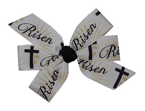 WD2U Baby Girls Infant He is Risen Cross 3" Hair Bow Stretch Headband2