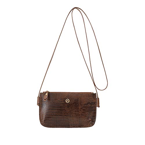 Bolsa Feminina Mariart Couro Alça Transversal Zíper 201Lez (Havana)