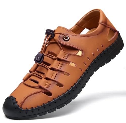 Image of OZJI Faux Leather Stylish sandals (Grey, UK Footwear Size System, Adult, Men, Numeric, Medium, 6)
