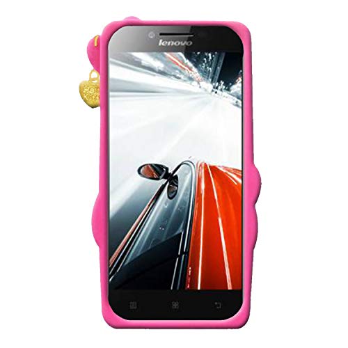 Image of Unirock Hello Kitty Back Case Cover for Lenovo A6000| 3D Cute Hello Kitty Case |Soft Silicone Rubber Back Cover with Pendant Kitty Cover for Lenovo A6000 (Pink)