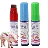Penna Da Marcatura Del Bestiame | 3 Pennarelli Identificativi per Animali | Matite per Marcature Bovini,Per Mucche Pecore Agnelli Vitelli Bestiame Capre Fattoria Agricoltura
