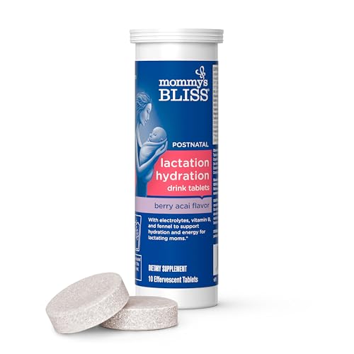 Image of Mommy's Bliss Lactation Hydration Drink Tablets, Berry Acai Flavor, Electrolyes + B Vitamins, 1 Pack (10 Tablets)