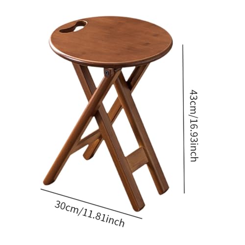 Round Fold Stool High Bench with Handle Portable Lightweight Round Folding Chair Folding Bar Stool for Outdoor Kitchen Indoor