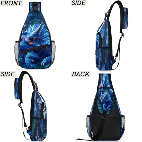 Bolso sling unisex con diseño dinosaurio para viaje y senderismo miniatura 6