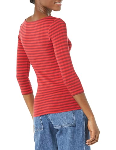 Image of Amazon Essentials Women's Slim-Fit 3 /4 Sleeve Boat Neck Cotton Modal T-Shirt