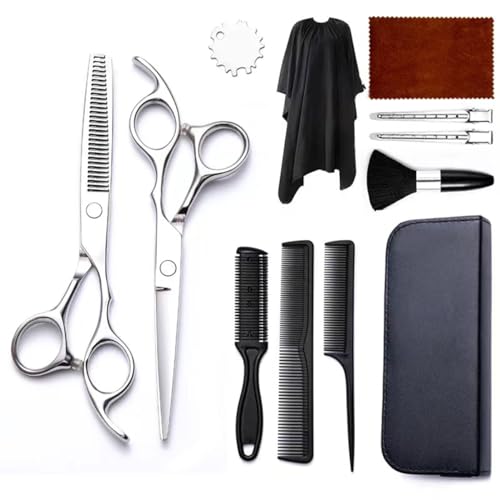 散髪用ハサミ すきバサミ ヘアカット スキバサミ セット セルフカット すき率15% カットバサミ 高品質ステンレス製 ヘアカット きばさみ 散髪 セット 散髪ハサミ セニングシザー 鋏 初心者用 美容 理容 家庭用 プロ監修 髪切り