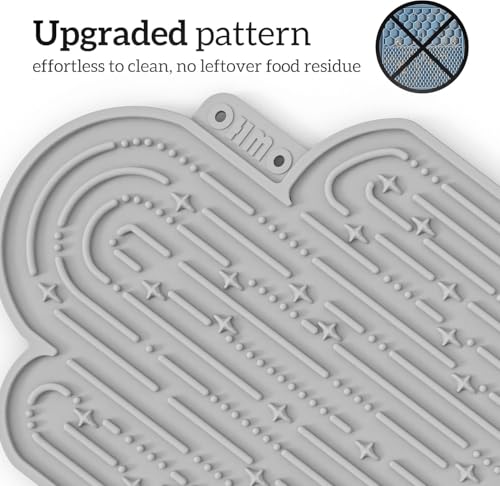 OHMO Schleckmatte Hund, Leckmatte für Welpen Katze - 2 Pcs Cute Cactus Design, für Haustier Angst Relief und langsam füttern, Lebensmittelqualität Silikon (Hellgrün & Asche)