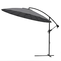 VOUNOT® Ombrellone Decentrato Shanghai 300 cm, Parasole Giardino Grande con Manovella e Copertura