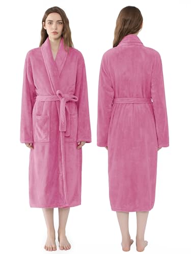 Image of Soft Robe For Women,Warm Plush Bath Robes Female,Spa Towel After Shower Lightweight Long Bathrobe