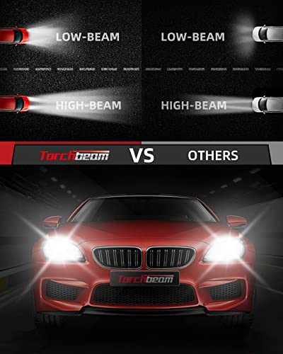 Image of Torchbeam T2 9004 /HB1 Bulbs, 45,000LM, 900% Ultra Brighter 9004 Fog Light 1:1 Design 6500K Cool White for ATVS, HB1 light Bulbs Plug-N-Play, Pack of 2