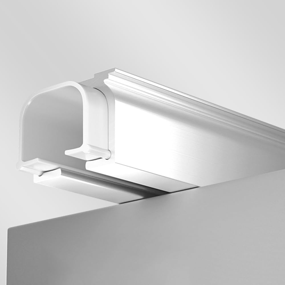 Riel de Cortina de Techo de Aluminio Barra de Cortina Resistente Riel para Cortinas con Accesorios para Hogar Oficina Dormitorio 1m-6m(Gold,1.8m)