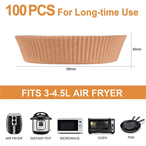AiQInu Backpapier für Heißluftfritteuse, Airfryer Backpapier Rund 16cm – Ansicht 2